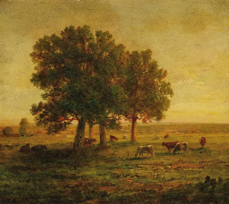Krowy pod grupą dębów, Apremont, Théodore Rousseau
