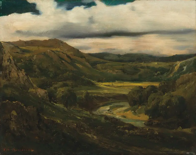 Dal och berg i Auvergne av Théodore Rousseau
