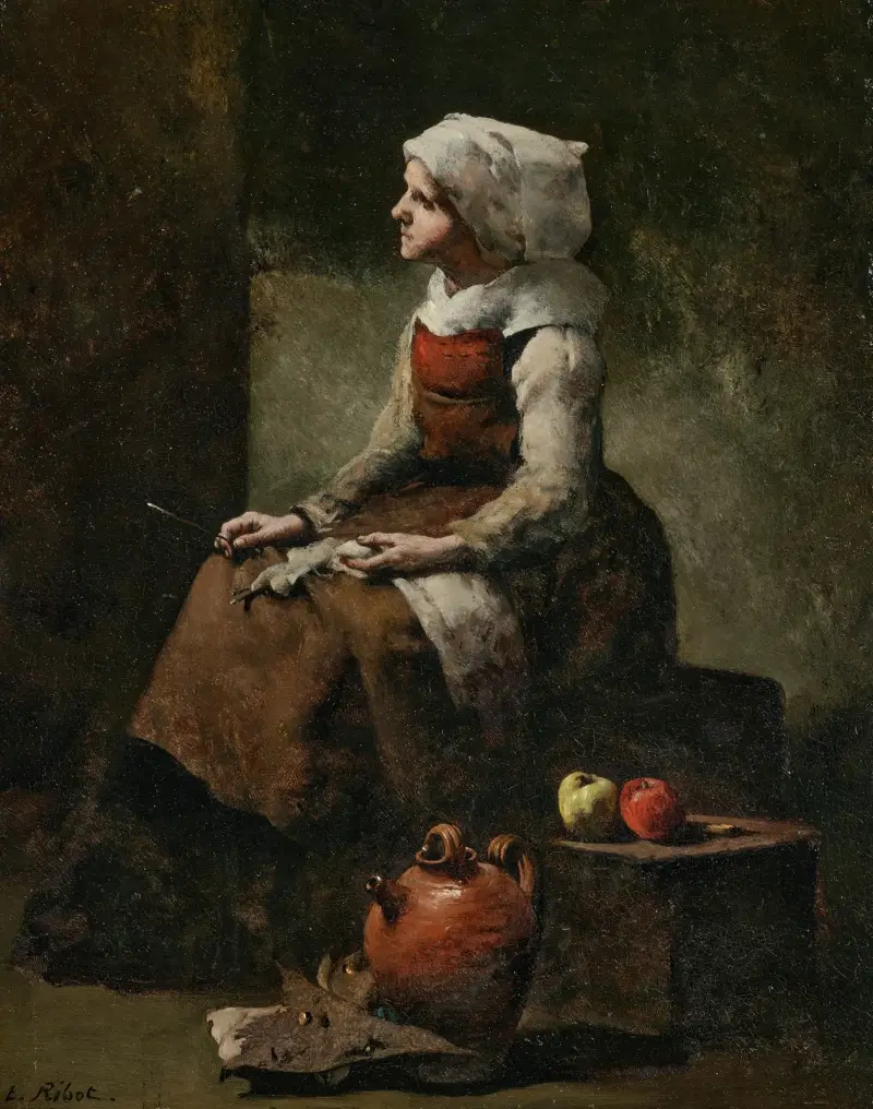 Stickning (Strickskan) av Théodule Ribot