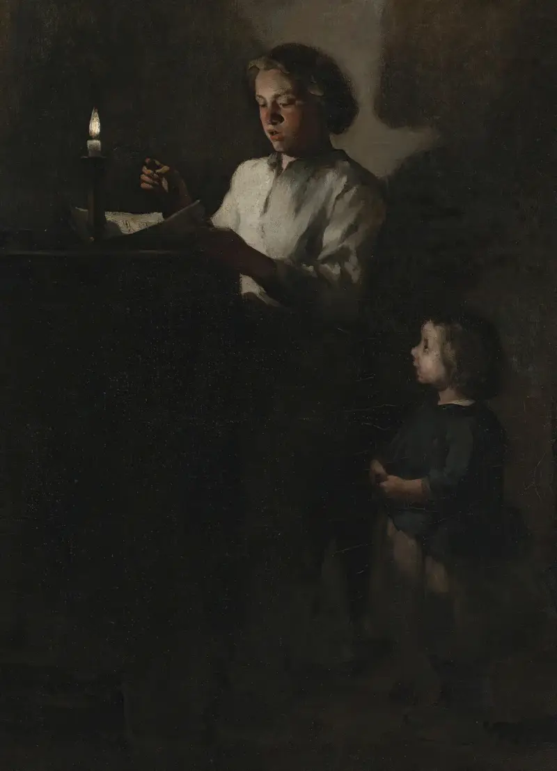 Čtení při svíčce, Théodule Ribot