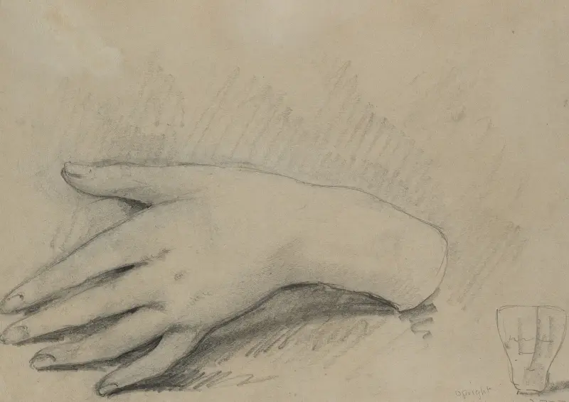 Study of a Woman’s Hand (verso) av Théodule Ribot