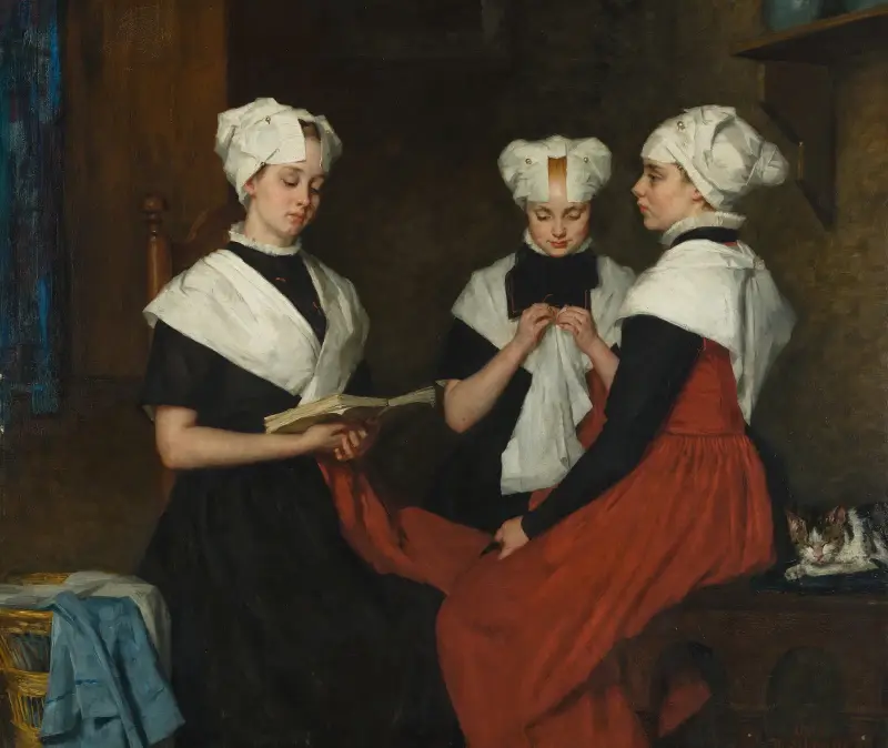 Drei Amsterdamer Waisenmädchen von Thérèse Schwartze