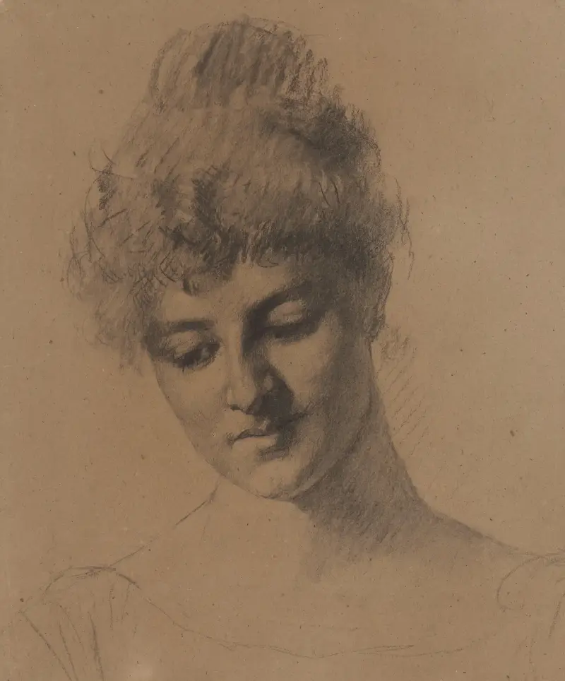 Fortunati, een Italiaans model av Thérèse Schwartze
