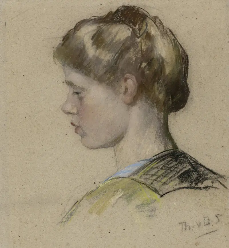 Portret van een jonge vrouw av Thérèse Schwartze
