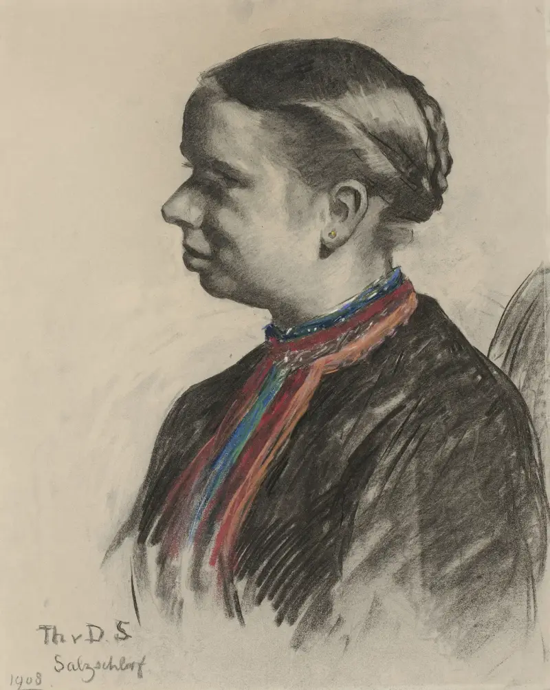 Portret van een Oostenrijkse av Thérèse Schwartze