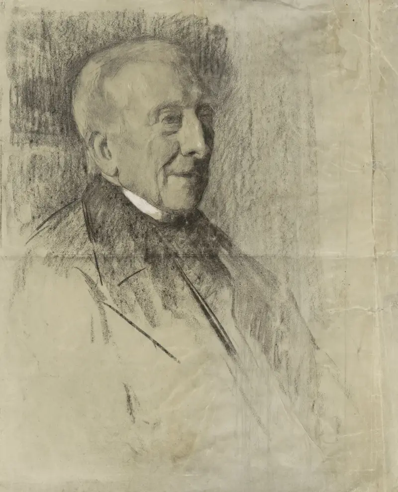 Portret van een oude heer, naar rechts av Thérèse Schwartze