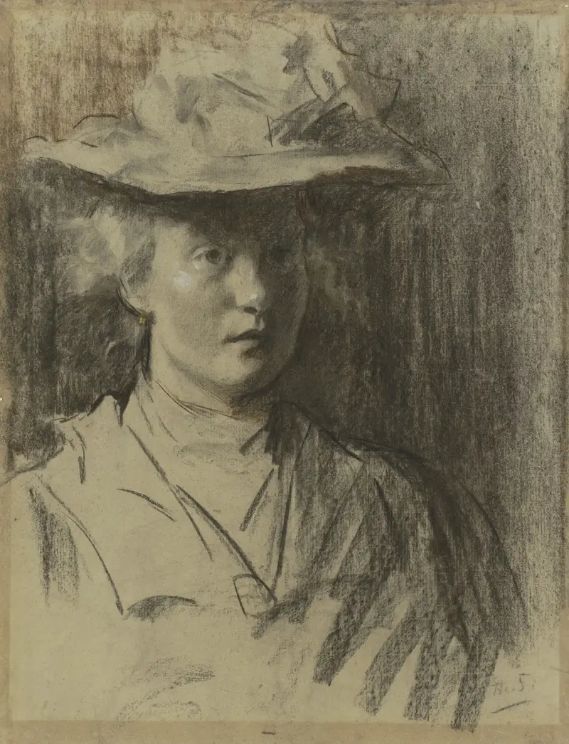 Woman with hat av Thérèse Schwartze