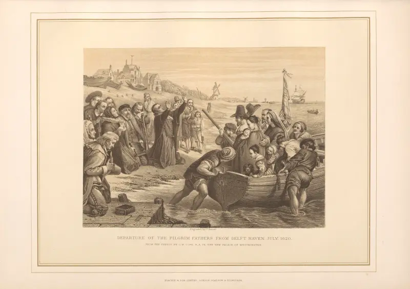 Die Abfahrt der Pilgerväter von Delft Haven von Thomas Archer