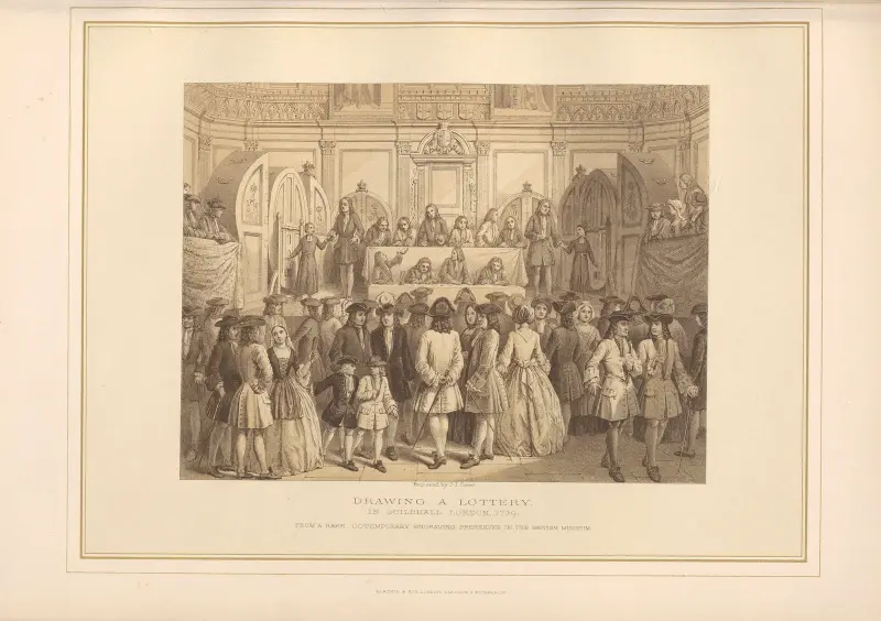 Drawing a Lottery in Guildhall, London, a.d. 1739 – J. L. Williams av Thomas Archer