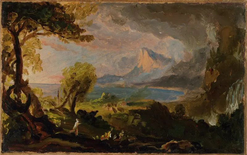 The Course of Empire–The Savage State av Thomas Cole