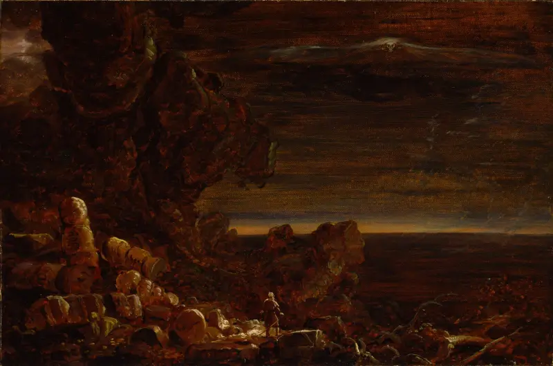 Der Pilger der Welt am Ende seiner Reise (Studie zur Serie Das Kreuz und die Welt) von Thomas Cole