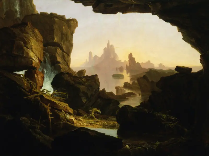 Das Zurückweichen der Wasser der Sintflut von Thomas Cole