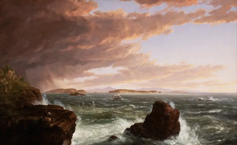 Views Across Frenchman’s Bay from Mt. Desert Island, After a Squall av Thomas Cole