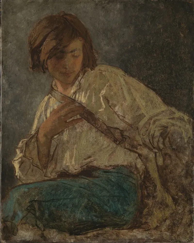Porträttstudie av målaren Anselm Feuerbach av Thomas Couture