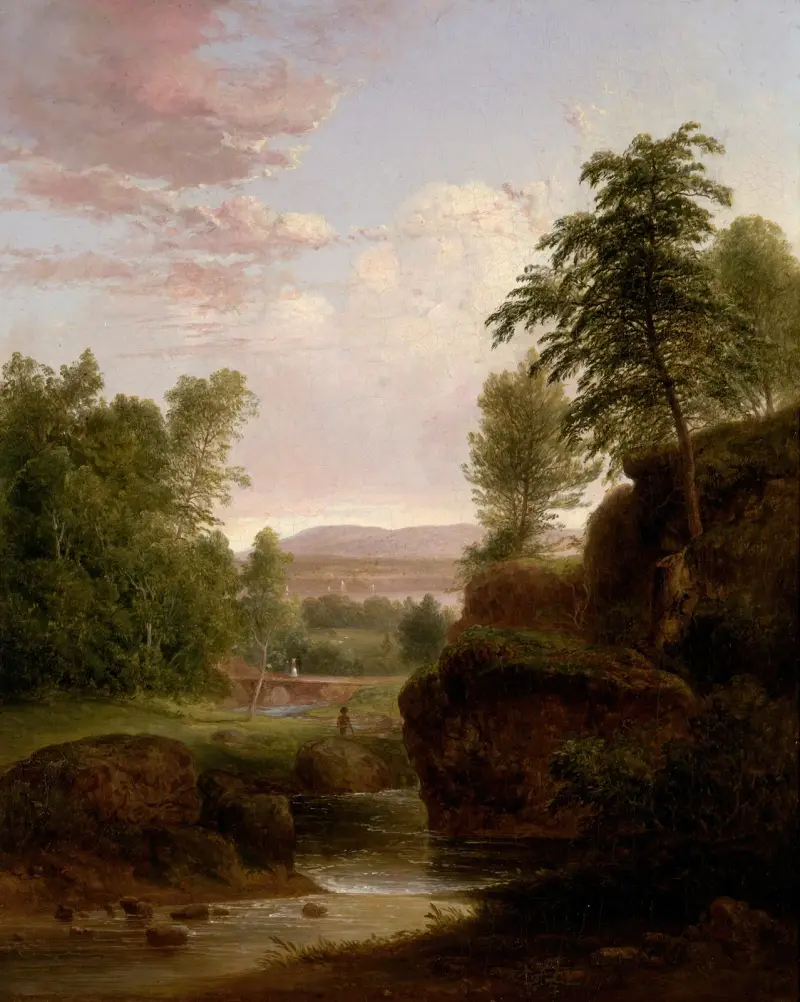 View toward the Hudson River av Thomas Doughty