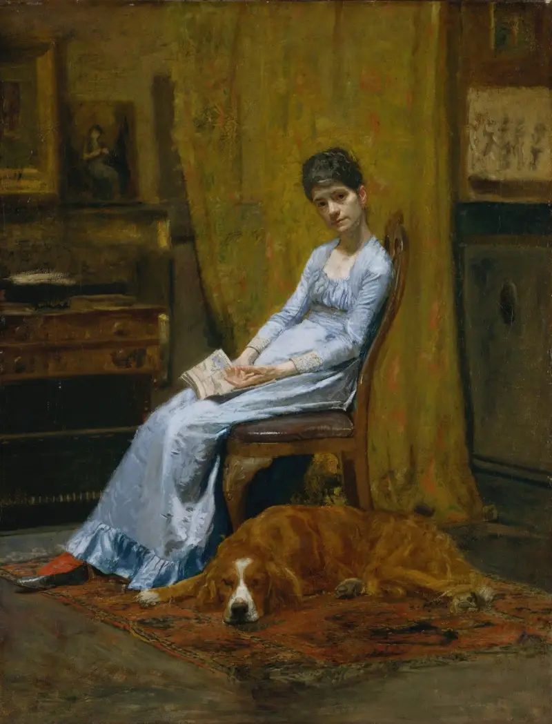 Konstnärens hustru och hans setter av Thomas Eakins