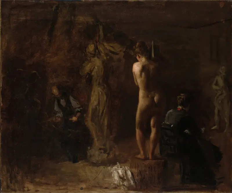 William Rush beim Schnitzen seiner allegorischen Figur des Schuylkill River, Studie von Thomas Eakins