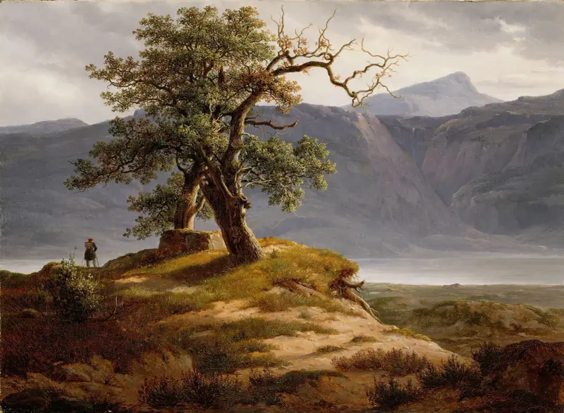 Landschaft mit einem Wanderer von Thomas Fearnley