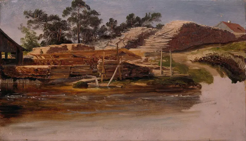 Timber Yard av Thomas Fearnley
