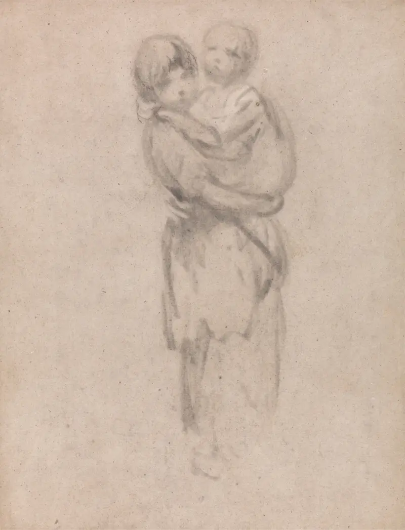 A Young Girl Holding a Child av Thomas Gainsborough