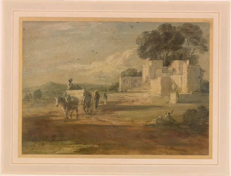 Landscape with Horse and Cart, and Ruin av Thomas Gainsborough