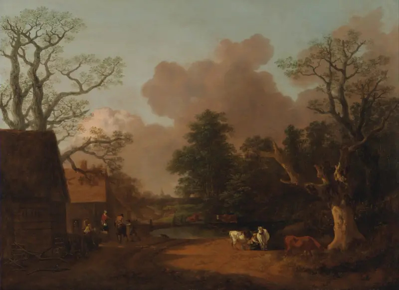 Landschaft mit Milchmagd von Thomas Gainsborough