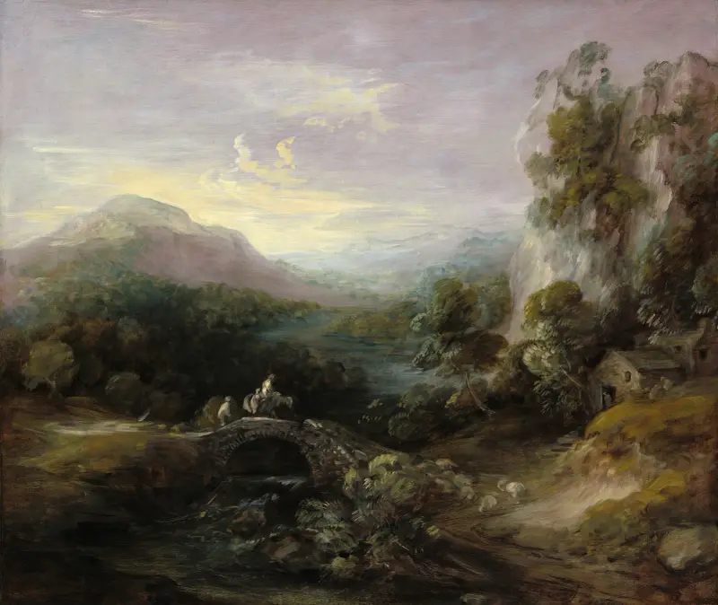 Berglandschaft mit Brücke von Thomas Gainsborough