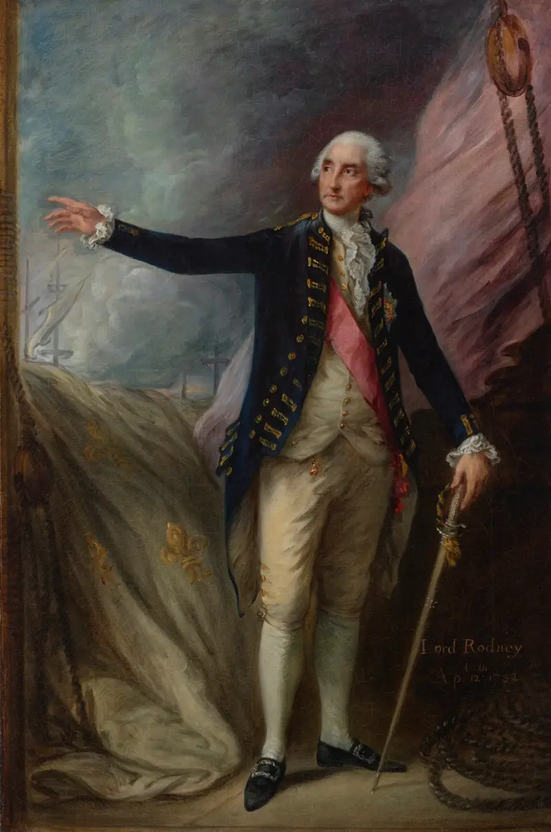 Portrait of Admiral George Brydges Rodney, 1st Lord Rodney (1718-1792) av Thomas Gainsborough