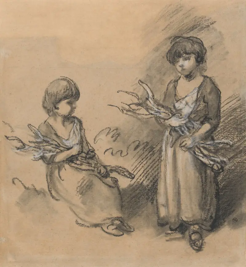 Studies of Girls Carrying Faggots av Thomas Gainsborough