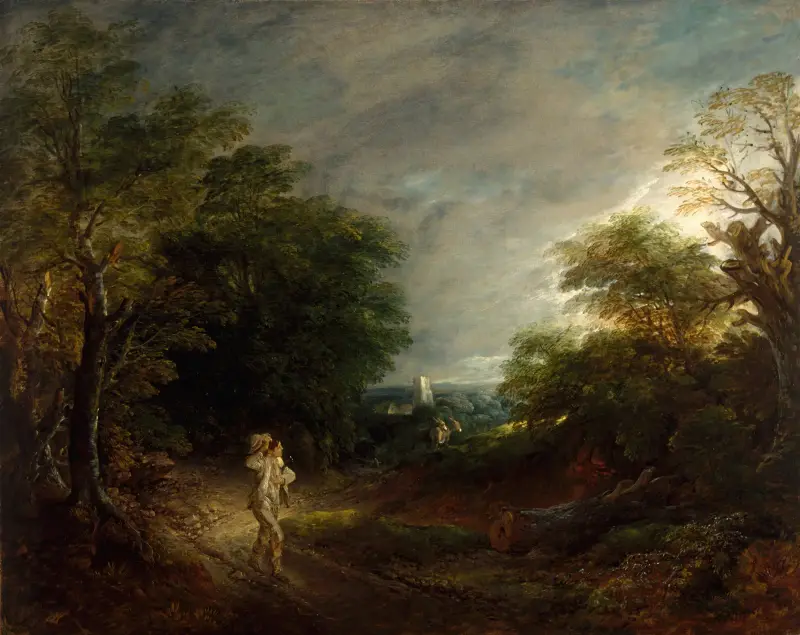Wooded Landscape with a Woodcutter av Thomas Gainsborough