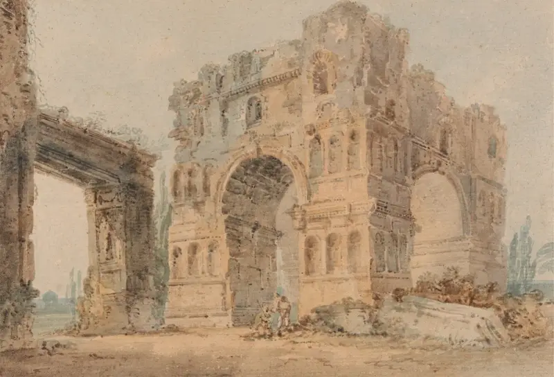 Janusbågen, efter Piranesi av Thomas Girtin