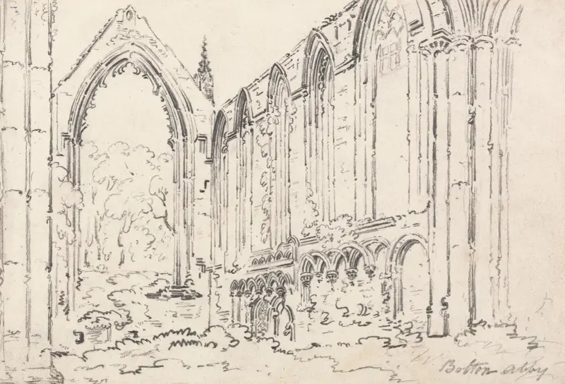 Bolton Abbey, Yorkshire av Thomas Girtin