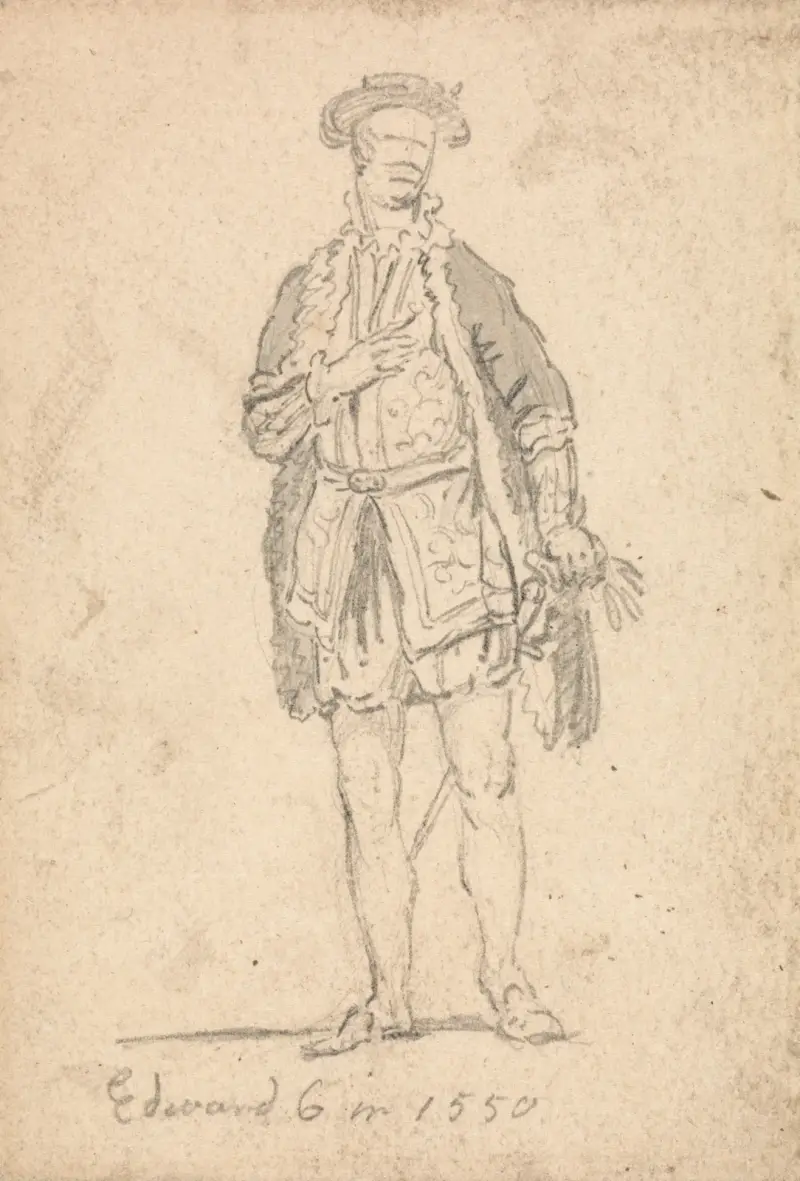 Dräktstudie för Edward VI 1550 av Thomas Girtin