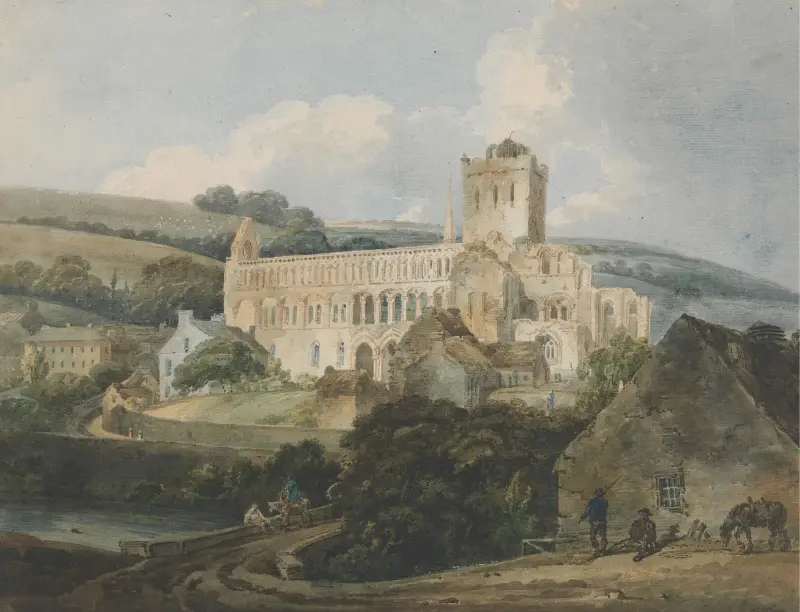 Jedburgh Abbey from the South East av Thomas Girtin