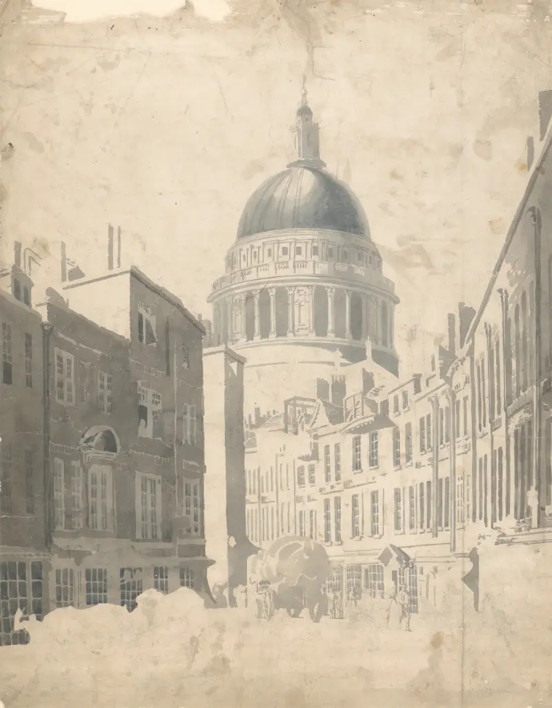 St. Paul's Cathedral, vom St. Martin's-le-Grand aus, London von Thomas Girtin