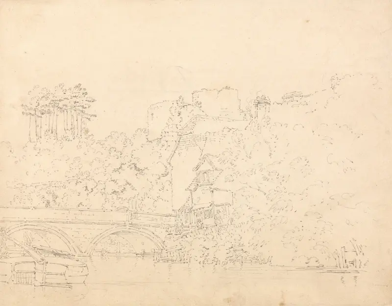Tonbridge Bridge and Castle, Kent av Thomas Girtin