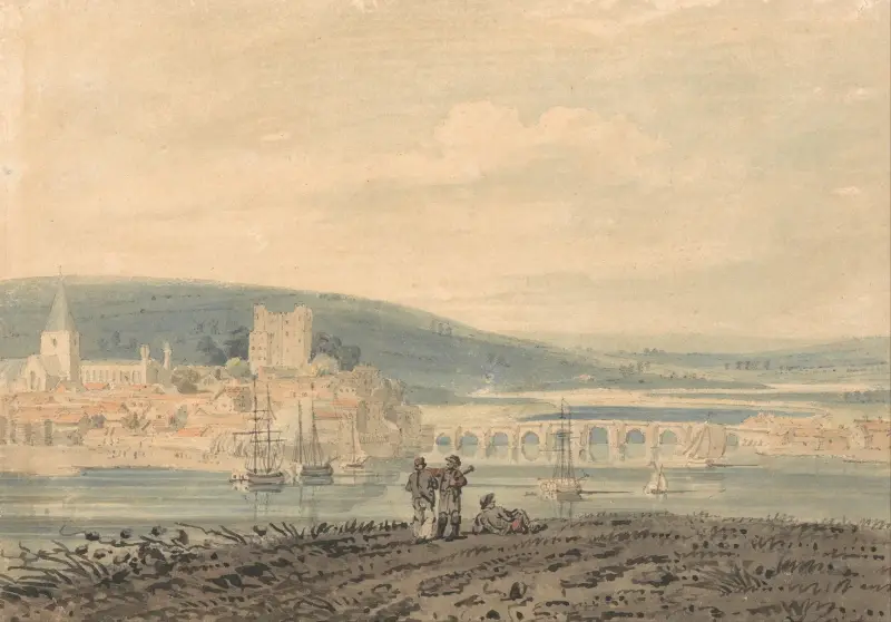 Vy över Rochester av Thomas Girtin