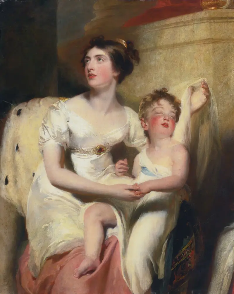 Anne, countess of Charlemont and her son James av Sir Thomas Lawrence