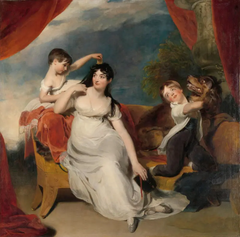 Maria Mathilda Bingham with Two of her Children av Sir Thomas Lawrence