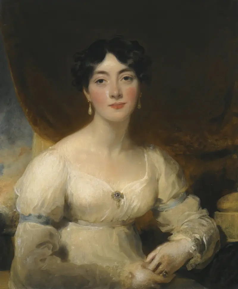 Porträtt av Elizabeth, Mrs Horsley Palmer (d. 1839), hustru till John Horsley Palmer of Hurlingham, Fulham av Sir Thomas Lawrence