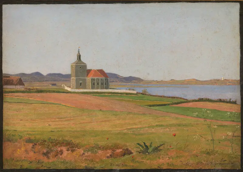 Vinderød Church near Frederiksværk av Johan Thomas Lundbye