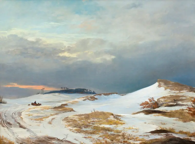 Winter landscape with Northern Zealand character av Johan Thomas Lundbye