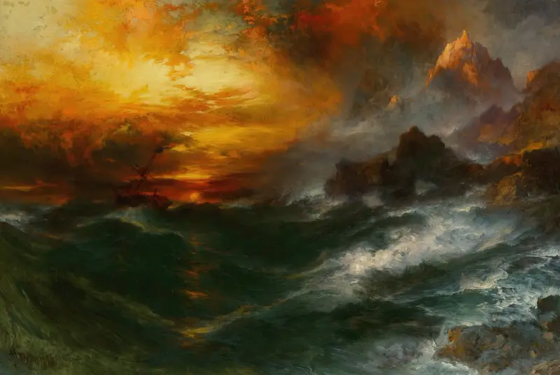 Ett berg av magnetit – Arabiska nätter av Thomas Moran