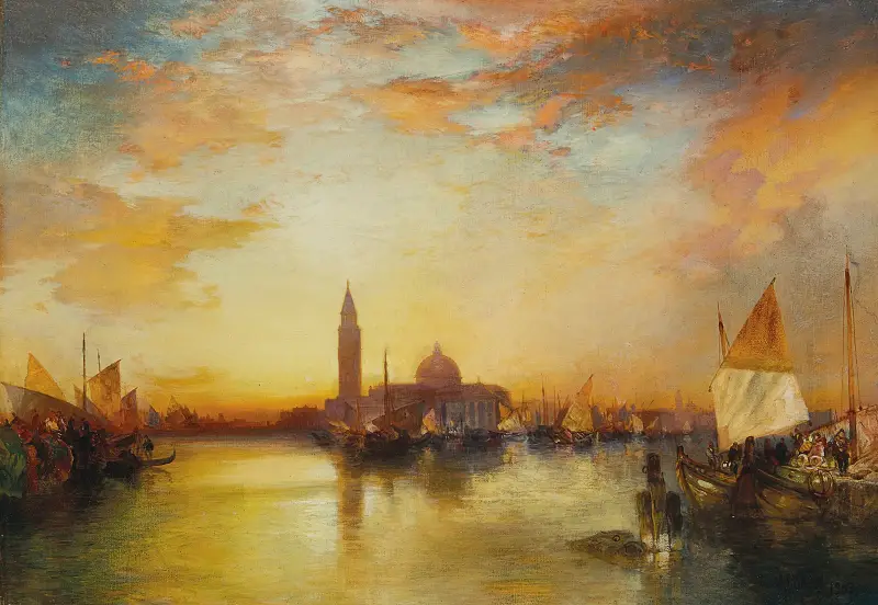 Dogenpalast bei Sonnenuntergang von Thomas Moran