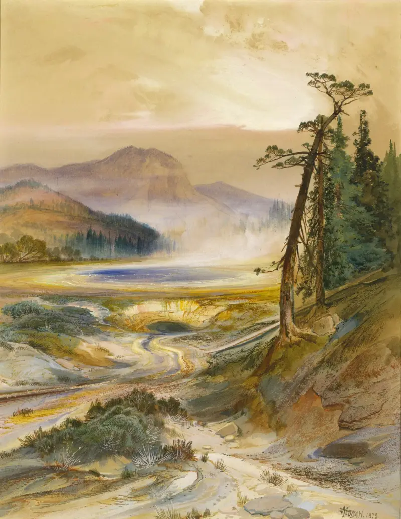 Excelsior Geyser, Yellowstone Park av Thomas Moran