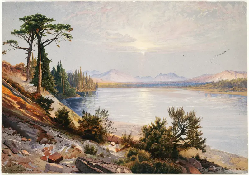 Head of Yellowstone River av Thomas Moran