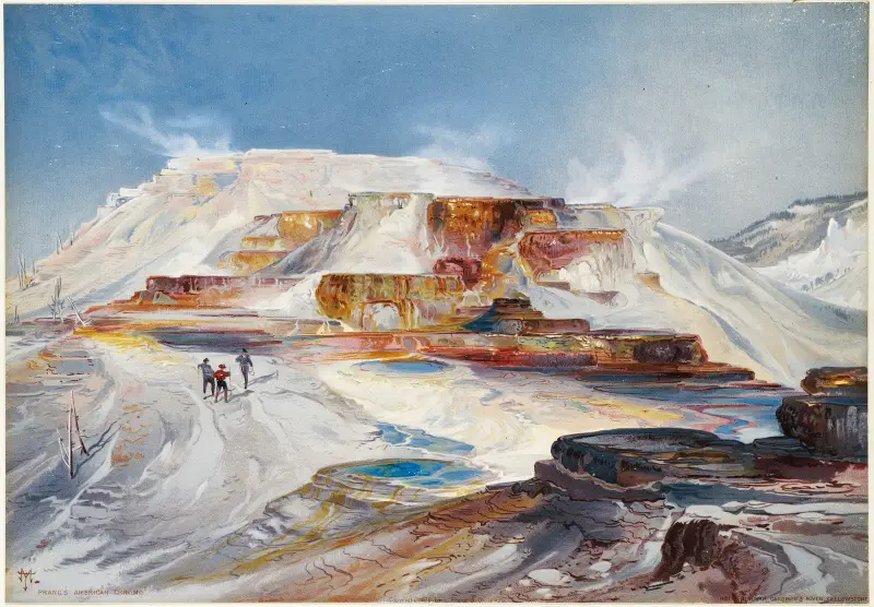 Varma källor vid Gardiners River, Yellowstone av Thomas Moran