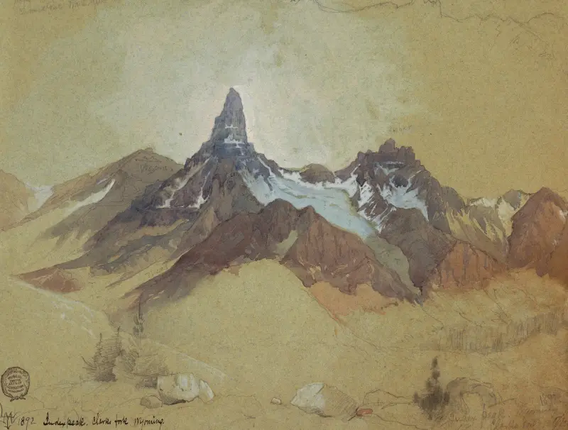 Index Peak, Clark’s Fork, Wyoming av Thomas Moran