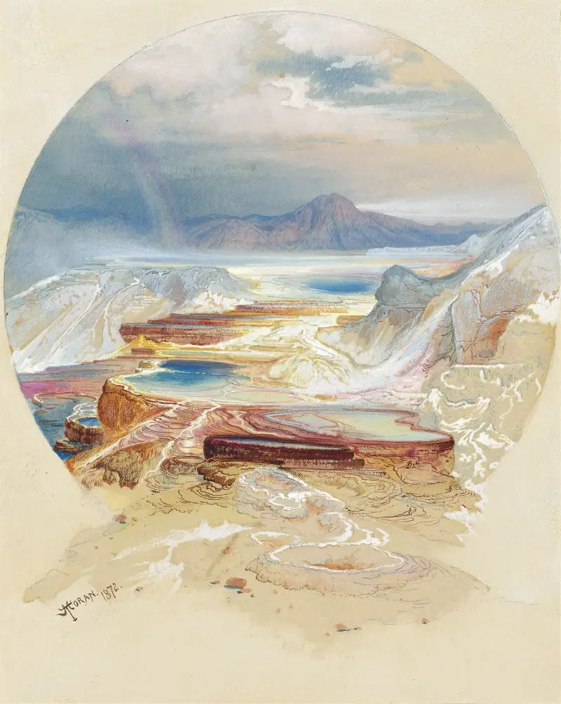 Minerva Terrace, Yellowstone von Thomas Moran
