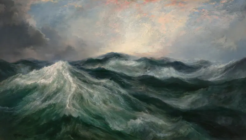 Morgon efter storm, mitten av Atlanten av Thomas Moran